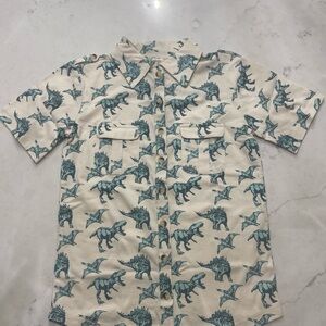 kate quinn is ivory & Blue Dinosaur Polos